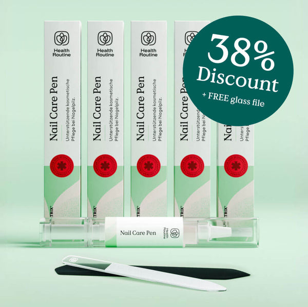 5x Bolígrafo para el cuidado de uñas + Lima de vidrio GRATIS